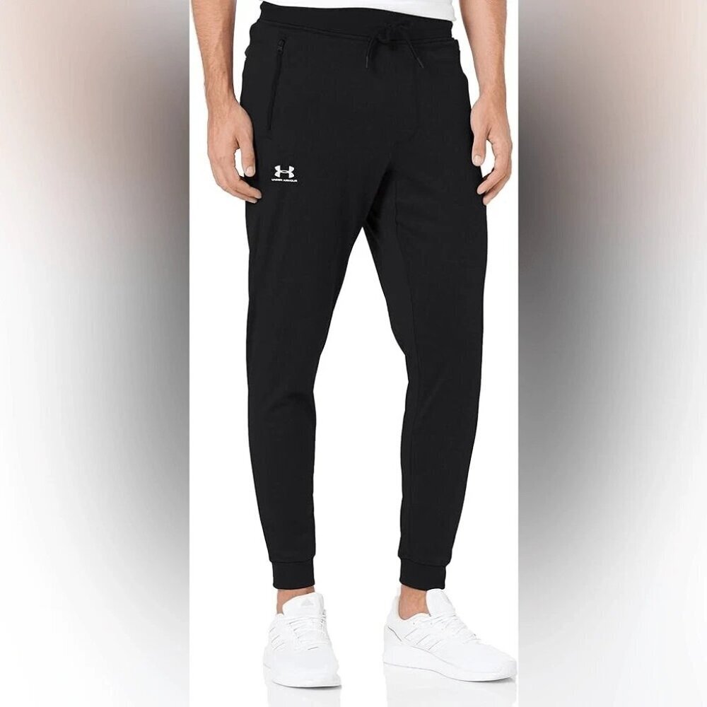 NWT UNDER ARMOUR Mens Sportstyle Tricot Joggers Sz 2XL Loose Sweatpants Black